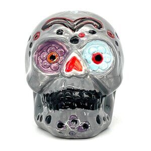 Ceramic Day of the Dead Sugar Skull Dia de los Muertos Hand Painted Small 4"